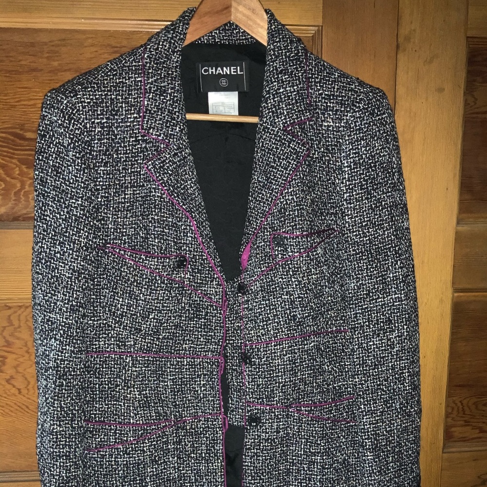 Chanel black tweed jacket